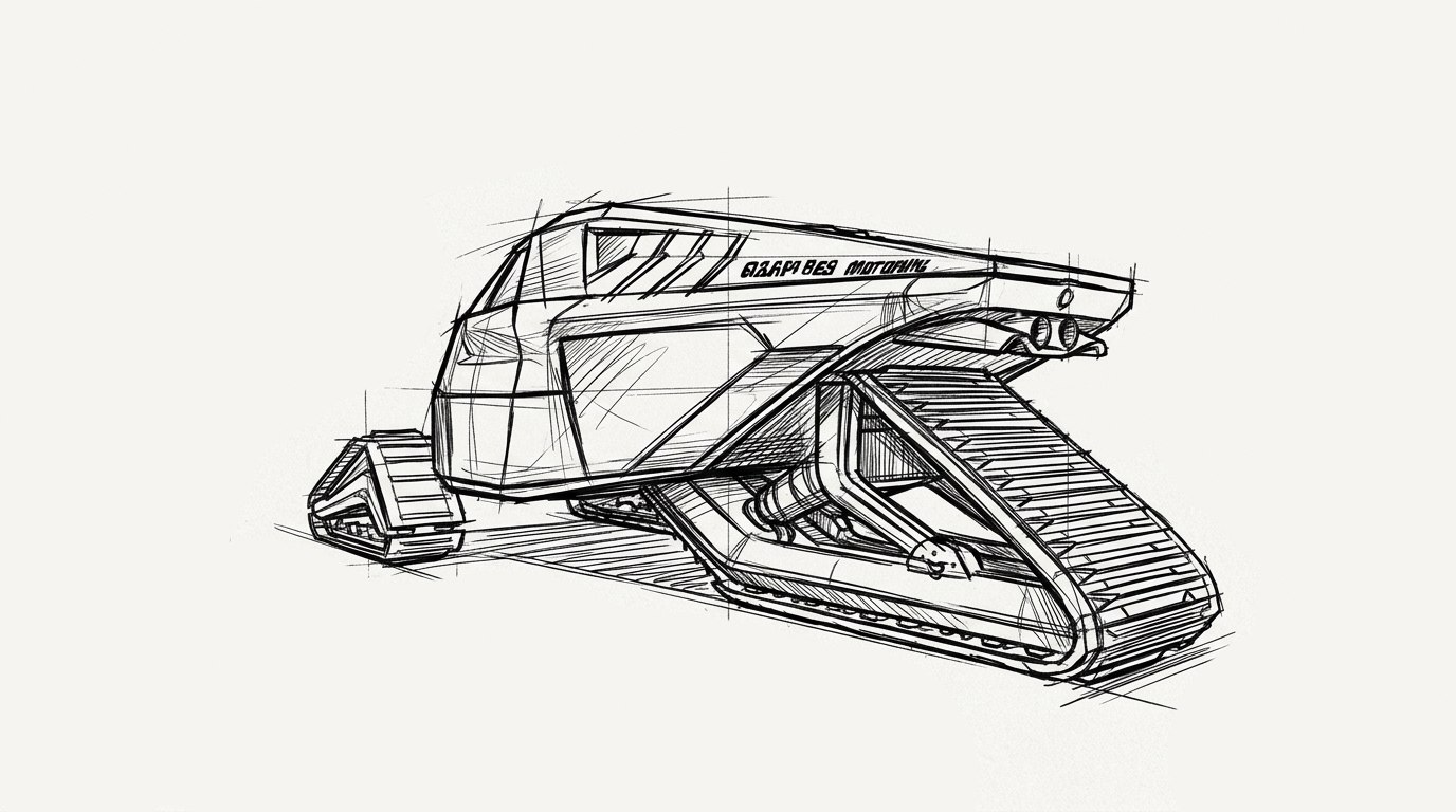 Rear 3/4 view sketch