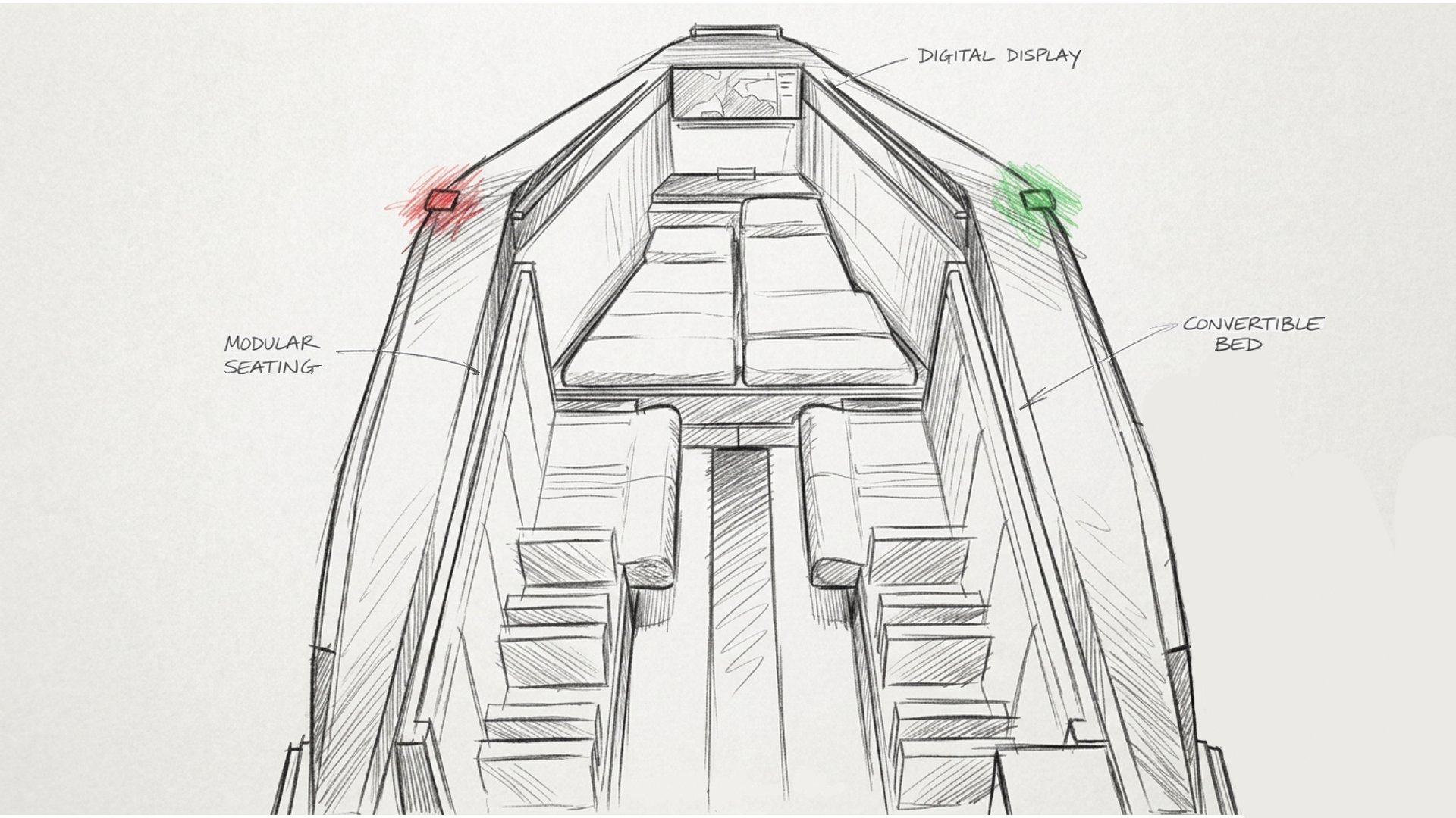 Interior sketch annotated