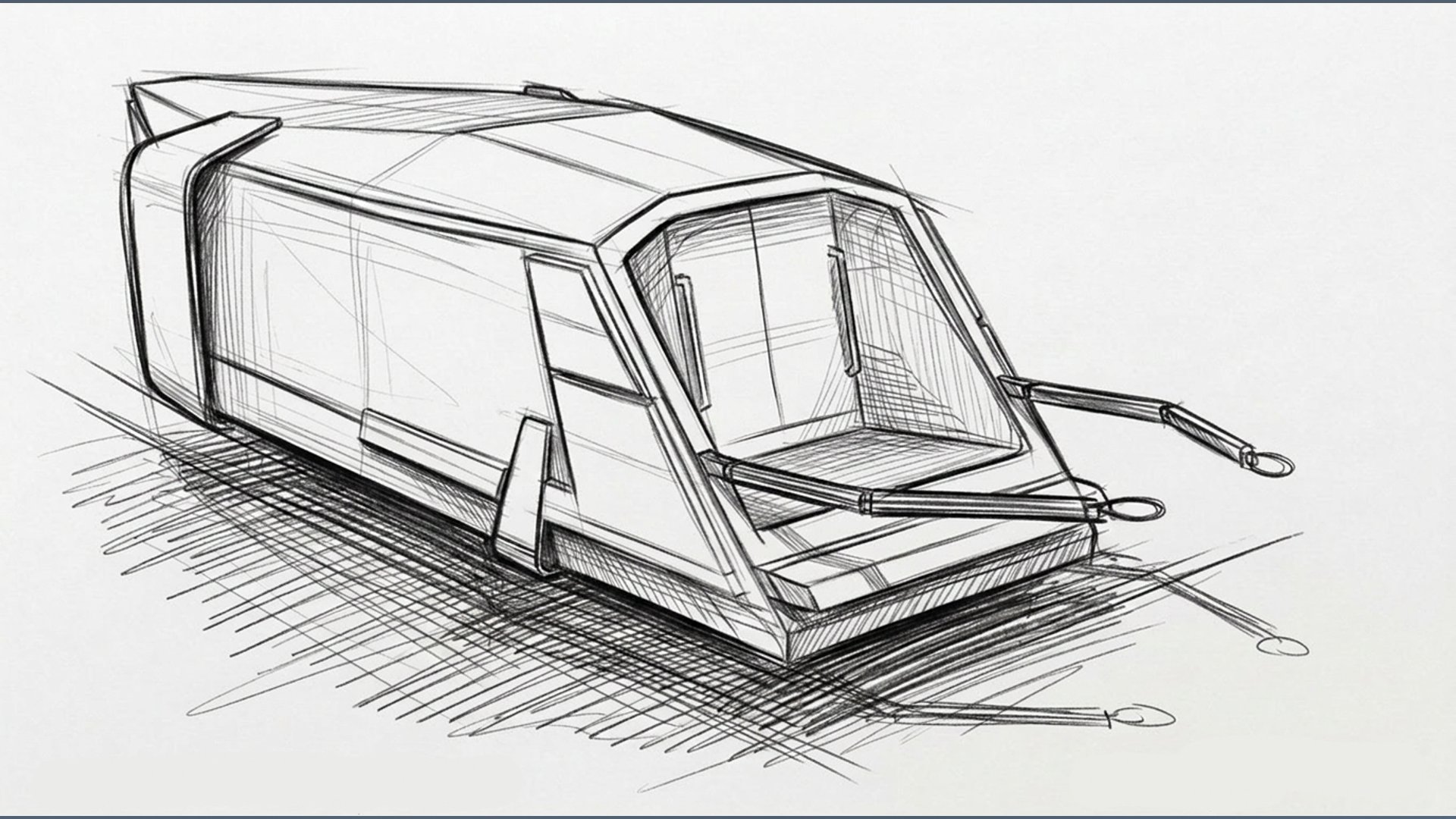 3/4 sketch with towing arms